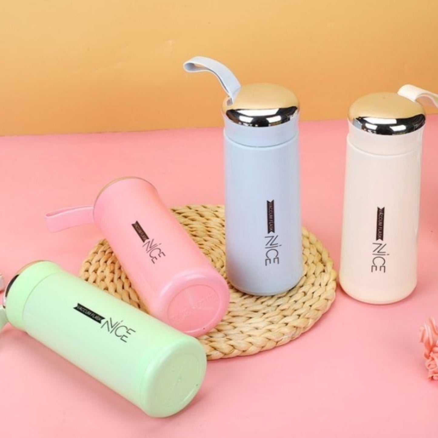 400 ml Nice Water Bottle, Bottle Glass Inner Liner With Bottles For School, Gym, Home, Office, Boys & Girls, Perfect Mini Water Bottle - (1 Pc, Multicolor)
