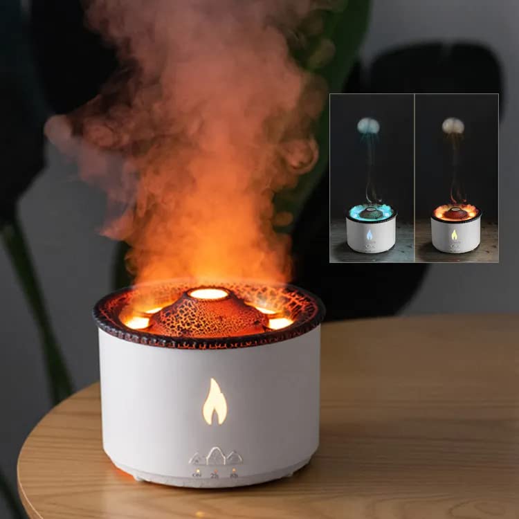 Oil Diffuser with Flame Light Cool Mist Humidifier with 2 Mist Modes Timer and Auto-Off Safety Protection Quiet Diffusers for Aromatherapy Essential Oil for Home Office SPA Yoga | Plastic