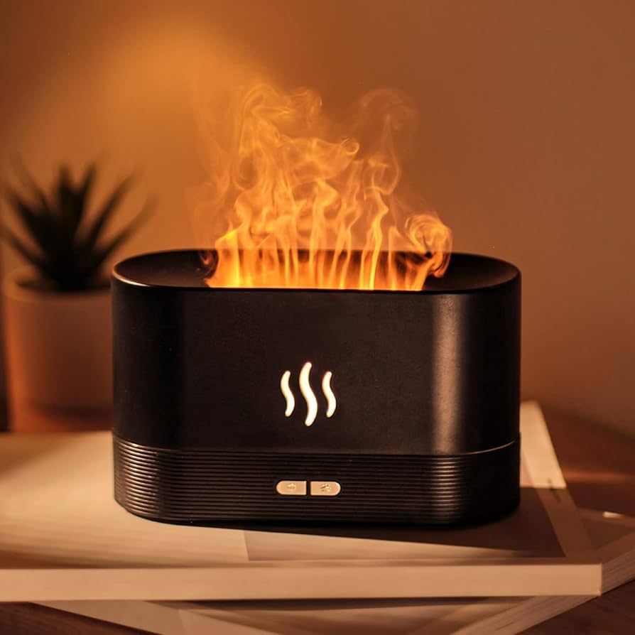 Fire Flame Diffuser Aroma Electric 225mL Aromatherapy Essential Oil Diffuser with Light, Mist Humidifiers Auto Shut-Off Protection for Oils Home Air Diffusers