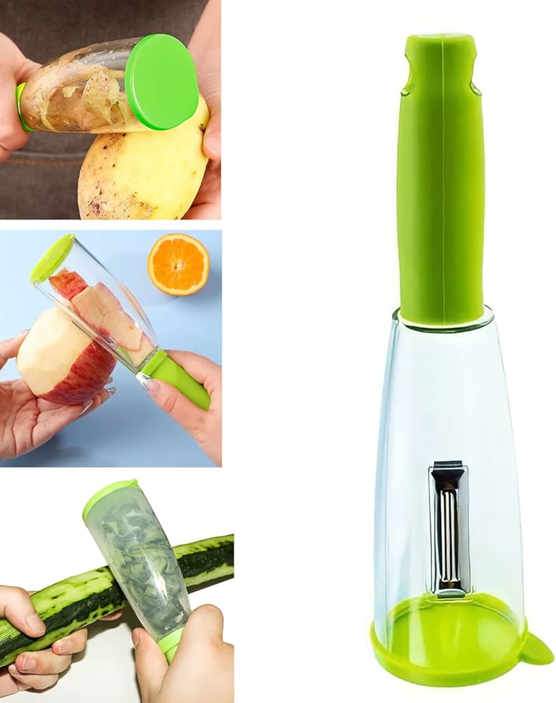 Smart Vegetable Peeler for - Perfect collector of peels of vegetables and fruits in kitchen.