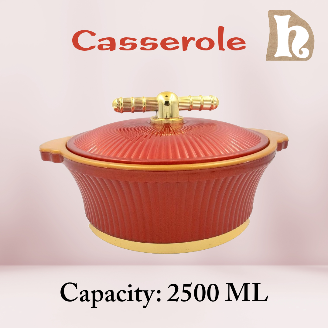 Life Insulated Casserole Hotpot/Chapati Box/Hot Case with Lid Thermoware Casserole Masti (2500ML) (Red)
