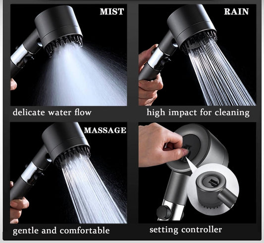 Handheld Shower Head For Bathroom, High-Pressure Water Flow, 4 IN 1 multi-functional Shower Head (ME)