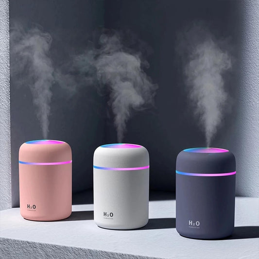 Home Basics Co. Cool Mist Humidifier & Aroma Diffuser: Enhance Your Environment with Colorful Ambient Lighting - Perfect for Home, Office, and Car - 1 Pack ( ME )