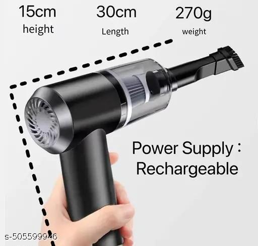 2-in-1 Portable Vacuum Cleaner - Mini Home & Car Cleaning Solution with Dust Collection and LED Lighting