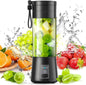Portable Blender, Personal Mini Travel Electric Smoothie Blender Maker Fruit Juicer Cup, with 13oz Bottles, 6 Blades and USB Rechargeable Batteries for juice shakes and smoothies