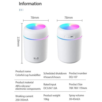 Home Basics Co. Cool Mist Humidifier & Aroma Diffuser: Enhance Your Environment with Colorful Ambient Lighting - Perfect for Home, Office, and Car - 1 Pack ( ME )
