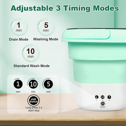 2 Kg Mini Folding Top Load Washing Machine Foldable Compact Small Automatic Cleaning Washer Portable Machine For Travel Home Business Trip