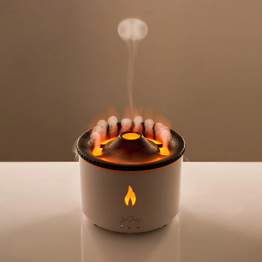 Oil Diffuser with Flame Light Cool Mist Humidifier with 2 Mist Modes Timer and Auto-Off Safety Protection Quiet Diffusers for Aromatherapy Essential Oil for Home Office SPA Yoga | Plastic